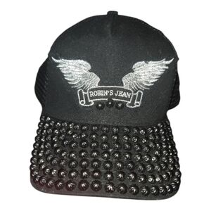 Robin's Jean Black Snap Back Cap with Studs